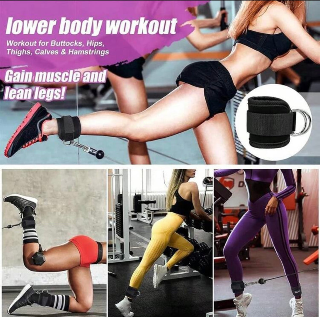 Ankle Straps for a lower body workout, designed for Buttocks, Hips, Thighs, Calves & Hamstrings.