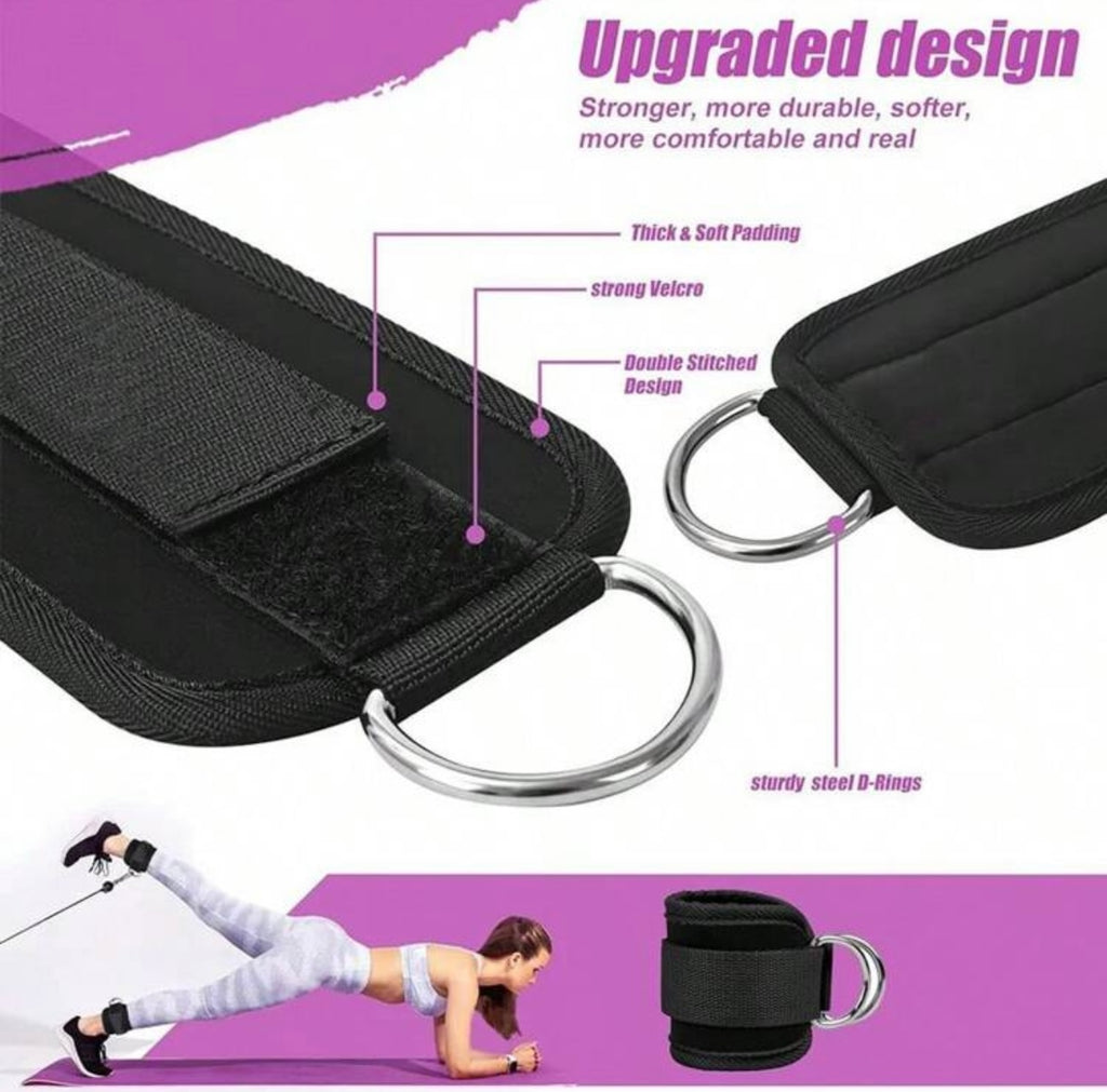 Ankle Straps with upgraded design featuring thick padding and strong Velcro for better comfort and durability.