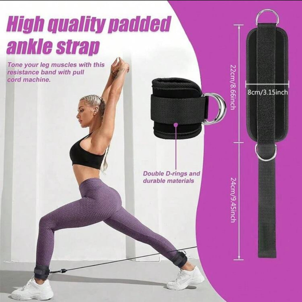 Ankle Straps - Hoge kwaliteit gevoerde enkelriem voor cable workouts met D-ringen.